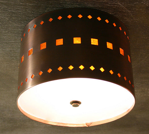 Ceiling Light - CFC, Cut Out # 5, Iridescent patina, Amber mica