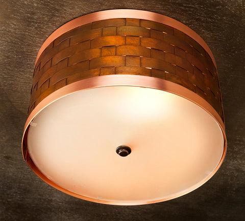 Ceiling Light - CFC, Weave design, Ferric Natural patina